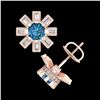 Image 3 : 1.77 ctw Fancy Intense Blue Diamond Art Deco Earrings 18k Rose Gold - REF-177M3G