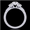 Image 2 : 1.41 ctw VS/SI Diamond Solitaire Art Deco 3 Stone Ring 18k White Gold - REF-263R6K