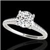 Image 1 : 1.5 ctw Certified Diamond Solitaire Ring 10k White Gold - REF-190A9N