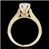 Image 2 : 1.5 ctw Certified Diamond Solitaire Antique Ring 10k Yellow Gold - REF-259F3M