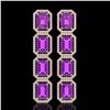 Image 1 : 18.59 ctw Amethyst & Diamond Micro Pave Halo Earrings 10k Rose Gold - REF-209G3W