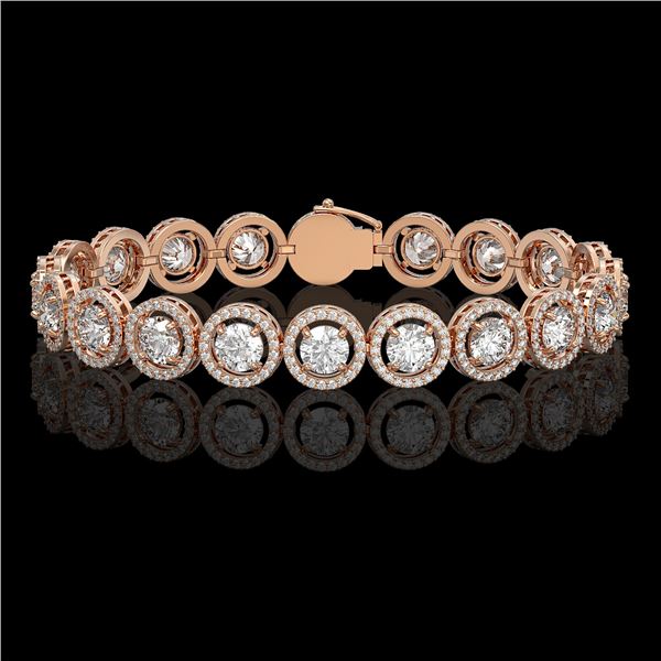 13.42 ctw Diamond Micro Pave Bracelet 18K Rose Gold - REF-1630G6W