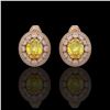 Image 1 : 7.24 ctw Canary Citrine & Diamond Victorian Earrings 14K Rose Gold - REF-188K2Y