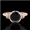 Image 2 : 1.75 ctw Fancy Black Diamond Engagment Art Deco Ring 18k Rose Gold - REF-134X5A