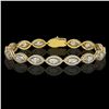 Image 1 : 10.61 ctw Marquise Cut Diamond Micro Pave Bracelet 18K Yellow Gold - REF-1459M6G