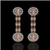 Image 1 : 8.35 ctw Morganite & Diamond Earrings 14K Rose Gold - REF-227W3H