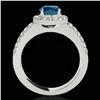 Image 2 : 1.5 ctw SI Certified Fancy Blue Diamond Solitaire Halo Ring 10k White Gold - REF-163W6H