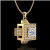 Image 2 : 0.84 ctw Princess VS/SI Diamond Micro Pave Necklace 18k Yellow Gold - REF-149M3G