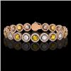 Image 1 : 13.76 ctw Canary & Diamond Micro Pave Bracelet 18K Rose Gold - REF-1461F3M