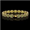 Image 2 : 13.87 ctw Tourmaline & Diamond Micro Pave Halo Bracelet 10k Yellow Gold - REF-309R3K