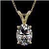 Image 1 : 1 ctw Certified VS/SI Quality Oval Diamond Necklace 10k Yellow Gold - REF-239K3Y
