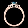 Image 3 : 0.75 ctw Fancy Intense Blue Diamond Engagment Ring 18k Rose Gold - REF-89G3W