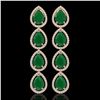 Image 1 : 16.01 ctw Emerald & Diamond Micro Pave Halo Earrings 10k Rose Gold - REF-236G4W