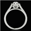Image 2 : 1.3 ctw Certified Diamond Solitaire Halo Ring 10k White Gold - REF-177W3H