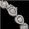 Image 3 : 12.38 ctw Pear Cut Diamond Micro Pave Bracelet 18K White Gold - REF-1702H8R
