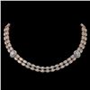 Image 1 : 29.98 ctw Rare Oval Diamond Necklace 18K Rose Gold - REF-3584G9W