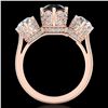 Image 3 : 3.06 ctw Fancy Black Diamond Art Deco 3 Stone Ring 18k Rose Gold - REF-294H9R
