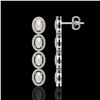 Image 2 : 4.05 ctw Opal & Diamond Micro Pave Halo Earrings 10k White Gold - REF-143R6K