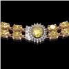 Image 3 : 31.4 ctw Citrine & Diamond Necklace 14K Rose Gold - REF-454G5W