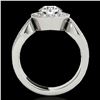 Image 2 : 1.4 ctw Certified Diamond Solitaire Halo Ring 10k White Gold - REF-204Y5X