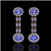 Image 1 : 9.01 ctw Tanzanite & Diamond Earrings 14K Yellow Gold - REF-227X3A