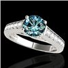 Image 1 : 1.5 ctw SI Certified Fancy Blue Diamond Solitaire Ring 10k White Gold - REF-126G8W