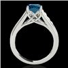 Image 2 : 1.5 ctw SI Certified Fancy Blue Diamond Solitaire Ring 10k White Gold - REF-126G8W