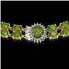 Image 3 : 37.23 ctw Tourmaline & Diamond Necklace 14K Yellow Gold - REF-527G3W