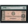 Image 1 : 1864 $2 T-70 Confederate PMG 62EPQ