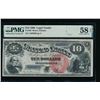 Image 1 : 1880 $10 Jackass Legal Tender Note PMG 58EPQ