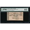Image 1 : 10 Cent Raleigh NC Obsolete Note PMG 64EPQ