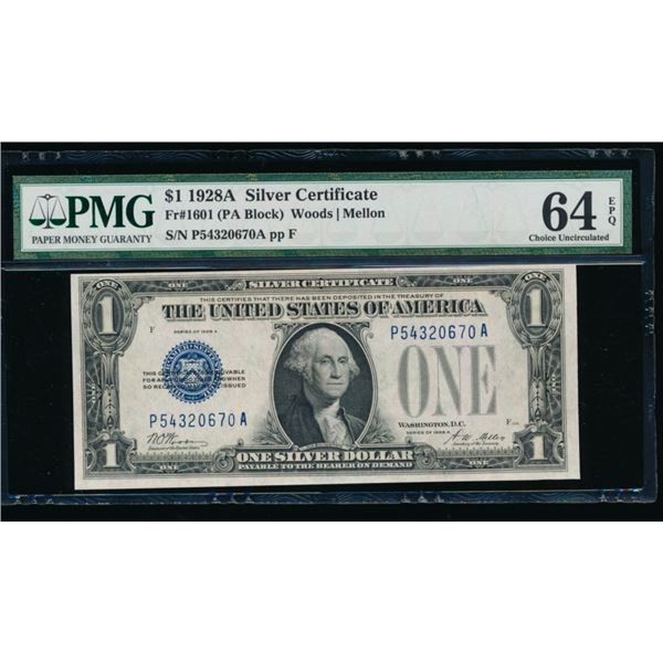 1928A $1 Silver Certificate PMG 64EPQ