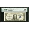 Image 1 : 1935F $1 STAR Silver Certificate PMG 64