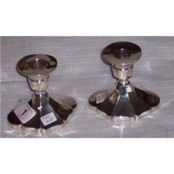 PAIR OF BIRMINGHAM SILVER 3½" CANDLESTICKS