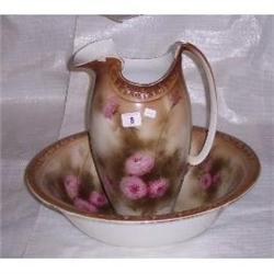 BURLEIGH WARE HAND PAINTED VICTORIAN BASIN