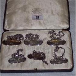 CASE CONTANING 6 GEORGIAN GLASGOW SILVER D