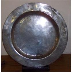 CIRCULAR 18" PEWTER CHARGER ON STAND
