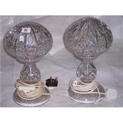 PAIR OF 12" CUT CRYSTAL BOWL TABLE LAMPS