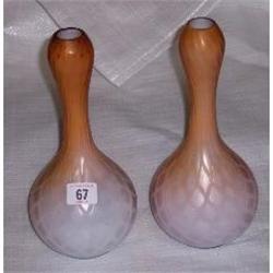 PAIR OF COLOUR GLASS ART NOUVEAU STYLE BUD