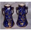 Image 1 : PAIR OF 12½" BLUE AND GILT ART NOUVEAU STY