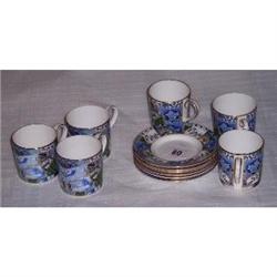 12 BLUE MOSAIC PATTERNED MINTON COFFEE CUP