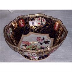 10" MASONS IRON STONE BLUE AND GILT PATTER