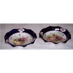 PAIR OF FLORAL PATTERENED PORCELAIN BOWLS
