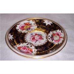 12½" BLUE AND GILT DECORATIVE PLATE DAMAGE