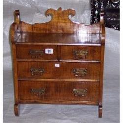 MAHOGANY POLISHED 2 OVER 2 MINIATURE CHEST
