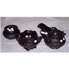 Image 1 : 4 PIECES OF BLACK LUSTRE GLAZED POTTERY CO