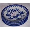 Image 1 : 4 ORIENTAL PATTERNED BLUE AND WHITE PLATES
