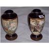 Image 1 : PAIR OF 7" SATSUMA JAPANESE FLOWER VASES O