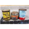 Moly Oil, De-Icer & White Rose Petroleum Tins