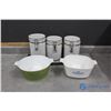 Image 1 : Corningware Dishes & Kitchen Cannisters